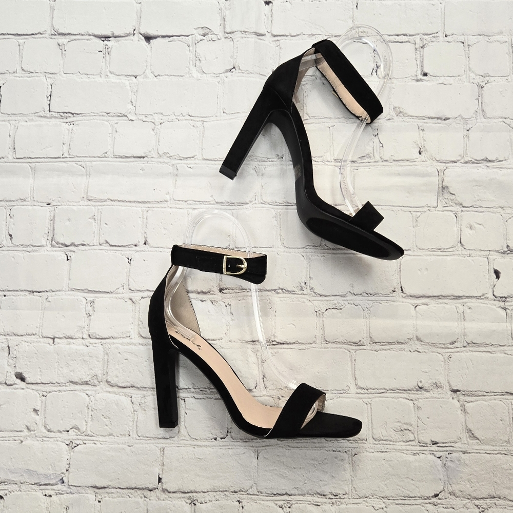 Single Strap Faux Suede Heels Women's Size 9